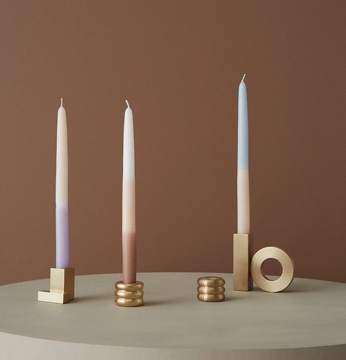 Square Solid Brass Candleholder